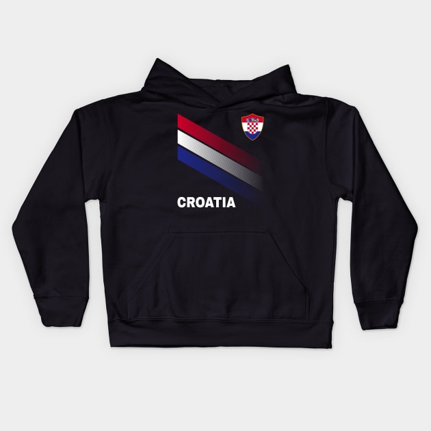 Vintage Croatia Sunflower Flag Croatia Soccer Lover Kids Hoodie by Sandra Holloman